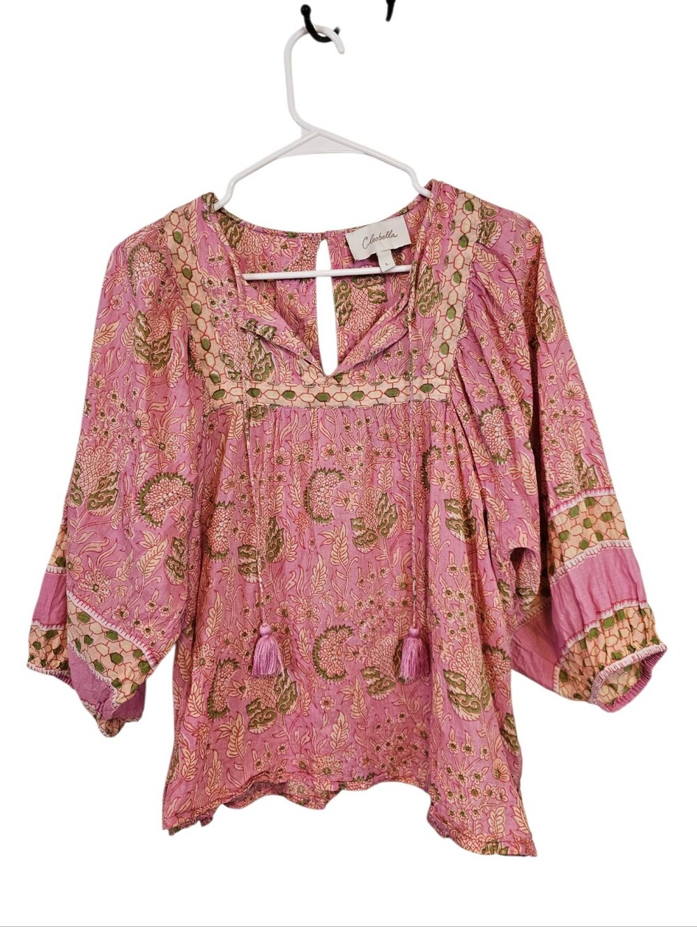 Cleobella Amaryllis Bohemian Peasent Tassel Blouse